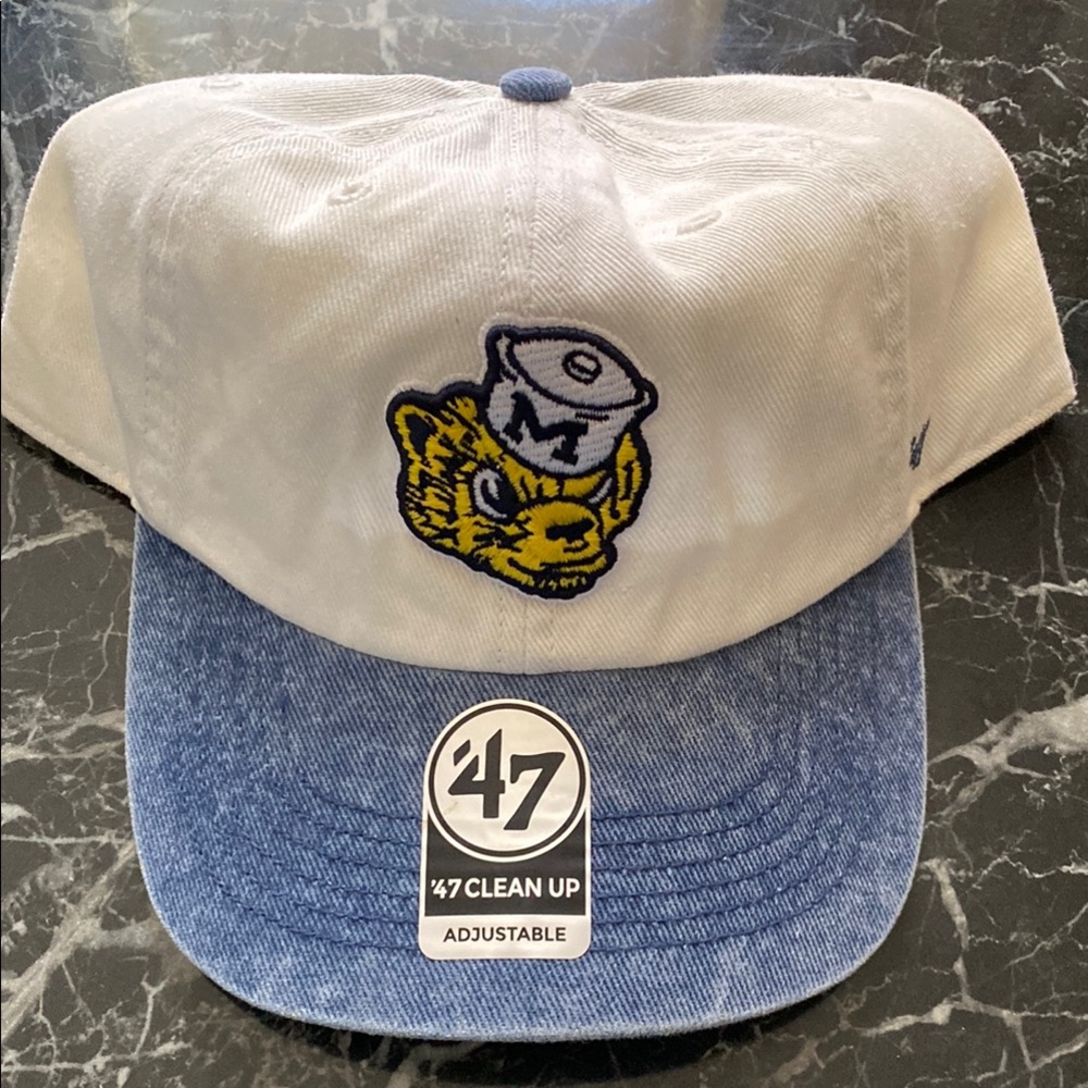 White and Blue Adjustable Cap
